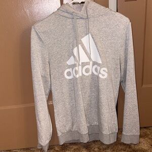 Women’s Adidas Light Gray Hoodie with White Logo size small